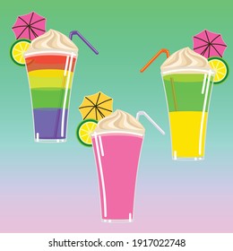 rainbow drink vector image, can be complete in your food template design,  and make your alternatif print or digital object template,  or beground cool or warm fruit juice and other drink. 