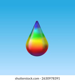 Gota del arco iris sobre fondo blanco