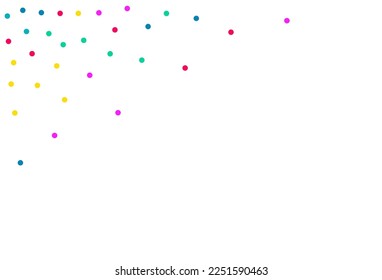 Rainbow Dust Carnival Vector White Background. Festival Splash Invitation. Invitation Dot Postcard. Happy Polka Festive Background.