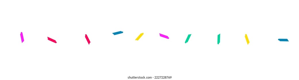 Rainbow Dust Celebration Vector White Panoramic Background. Christmas Smear Banner. Decoration Confetti Backdrop. Falling Brush Invitation Pattern.