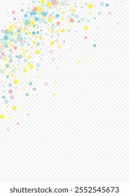 Rainbow Dust Decoration Transparent Background. Independence Confetti Wallpaper. Top Circle Texture. Color Dot Invitation Card.