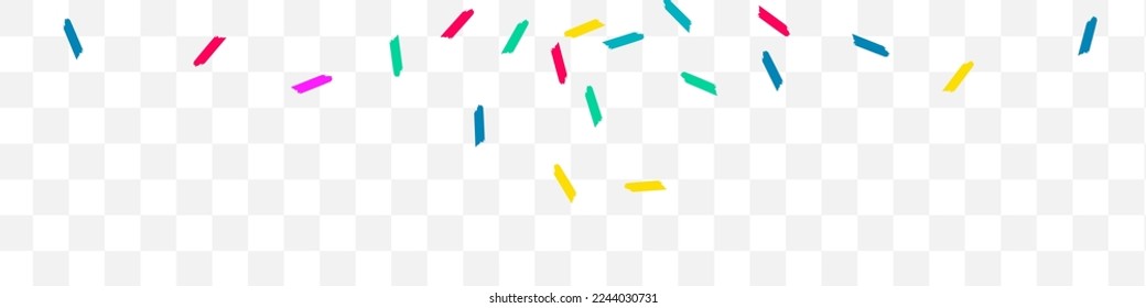 Rainbow Dust Festive Vector Transparent Panoramic Background. Carnival Confetti Postcard. Christmas Smear Pattern. Happy Paint Carnaval Card.