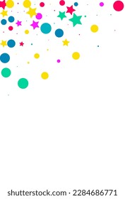 Fondo blanco del vector superior del polvo arco iris. Diseño festivo de estampida. El fondo de la lluvia divertida. Cartel de la celebración de Splash Caída.