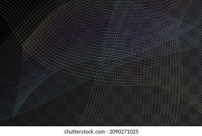 Rainbow Dynamic Element Effect Vector Transparent Background. Neon Stripe Abstract Brochure. Blend Modern Texture. Bright Line Sound Cover.