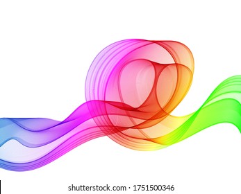 Rainbow dynamic waves. Vector abstract wave background.