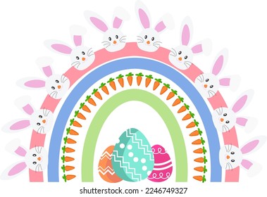Clipart de Pascua Arcoiris. Se puede usar en camisetas, etiquetas, iconos, suéter, jumper, Hoodie, Mug,
