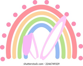 Rainbow Easter Clipart. It can be used on T-Shirt, labels, icons, Sweater, Jumper, Hoodie, Mug,