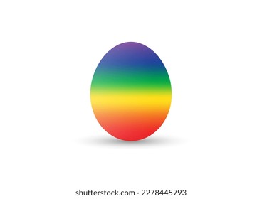 Rainbow easter egg isolated on white background. Pride, LGBTQ, gay lesbian concepts.