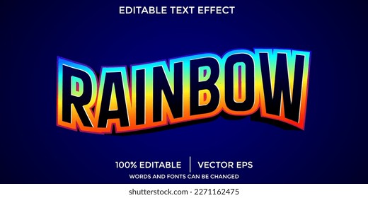 Rainbow editable text effect template