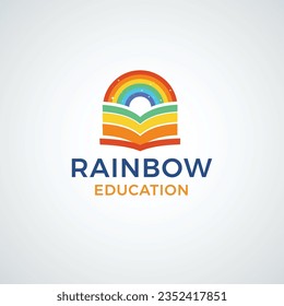Rainbow Education Logo Design. School, college, Institutions Logo Design. Abstract Colorful Logo