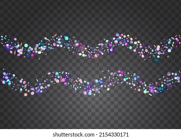 Rainbow Effect. Blur Burst. Holiday Foil. Cristal Background. Falling Tinsel. Metal Multicolor Decoration. Blue Party Confetti. Webpunk Art. Violet Rainbow Effect