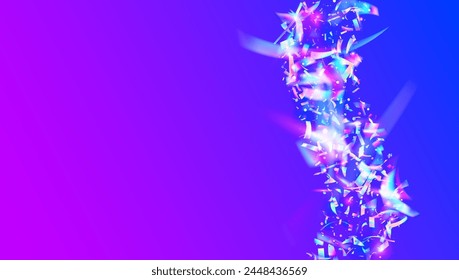 Rainbow Effect. Cristal Poster. Glare Isolated Backdrop. Pink Disco Tinsel. Falling Design. Unicorn Burst. Hologram Serpentine. Light Concept. Purple Rainbow Effect