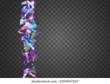 Rainbow Effect. Webpunk Foil. Transparent Background. Holiday Art. Light Tinsel. Party Colorful Sunlight. Blur Banner. Purple Retro Sparkles. Blue Rainbow Effect