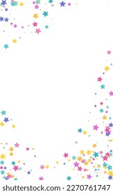 Rainbow Elegant Vector White Background Starry Illustration. Blast Xmas Sparkle Design. Rain Vector White Background Border. Color Bright Shine Wallpaper.