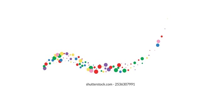Rainbow Element Background White Vector. Geometric Gift Texture. Multicolored Holiday. Bright Round Festival. Confetti Paper Design.