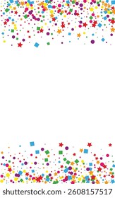 Rainbow Element Background White Vector. Geometric Summer Illustration. Colorful Holiday. Multicolored Confetti New. Polka Decor Texture.