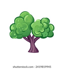 Rainbow element of colorful set. Nature's vibrant colors take center stage in this captivating illustration of tree, with a cartoon-style rainbow design. Vector illustration.
