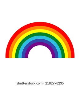 Rainbow element  half circle rainbow  bright spectrum colors  colorful striped pattern  Vector illustration 