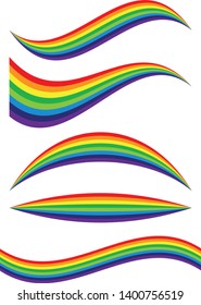 Rainbow element isolated on white. Distorted rainbow(s)