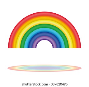 Rainbow element. ROYGBIV. Rainbow. Rainbow icon isolated on white background. Vector icon of rainbow curve consisting of seven colors. Seven colors of the rainbow