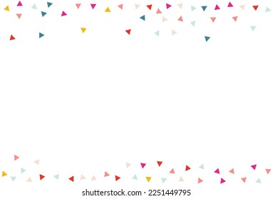Rainbow Elements Celebrate Vector White Background. Abstract Triangle Invitation. Carnaval Shapes Card. Falling Confetti Top Wallpaper.
