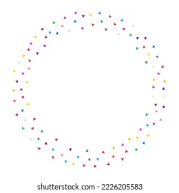 Rainbow Elements Christmas Vector White Background. Festival Triangle Banner. Celebrate Geometric Postcard. Color Confetti Flying Invitation.