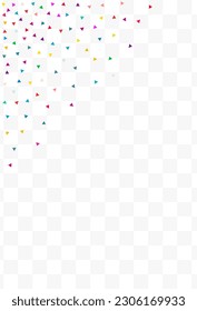 Rainbow Elements Invitation Vector Transparent Background. Fun Shapes Texture. Celebration Confetti Design. Happy Geometric Decoration Backdrop.