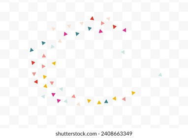 Rainbow Elements Invitation Vector Transparent Background. Festival Shapes Design. Top Confetti Texture. Happy Triangle Flying Invitation.