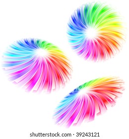 Rainbow elements set. Vector illustration.