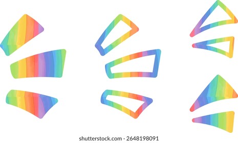 Rainbow Emphasis Lines Vector Set