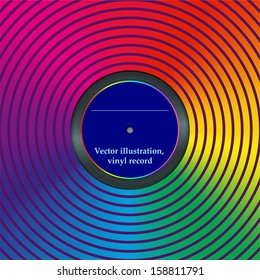 Rainbow envelope for vinyl, vector illustration
