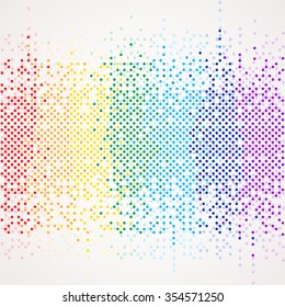 Rainbow equalizer background made from little stars with round angles. Vector illustration for your graphic design.