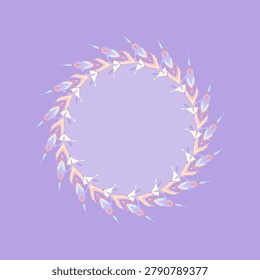 Rainbow ethereal light palette circular lace border in lavender, powder blue, buttercream, soft rose
