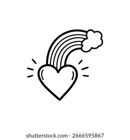 Rainbow Exiting Heart Symbolizing Joy and Emotional Release