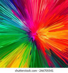 Rainbow Explosion, Abstract Background. Vector Illustration, EPS10.