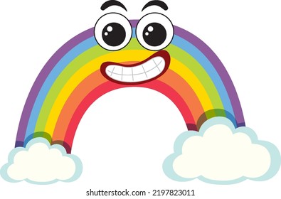 Arcoiris con ilustración de expresión facial