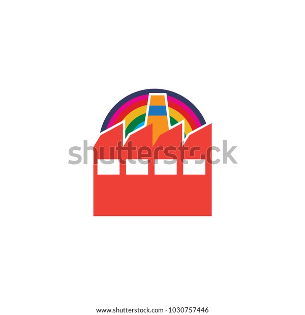 Rainbow Factory Logo Icon Design Stock Vector Royalty Free