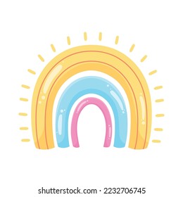 rainbow fairytale with rays icon