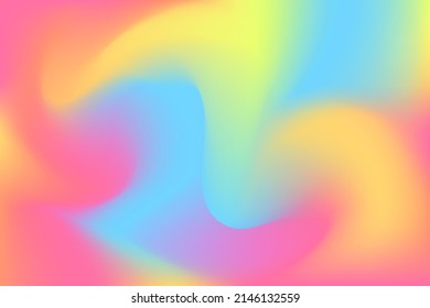 Rainbow fantasy background. Holographic illustrationon in pastel colors. Multicolored sky. Vector
