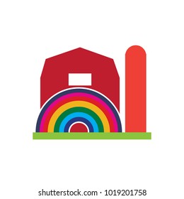 Rainbow Farm Logo Icon Design