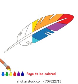 Rainbow Feather, the coloring book to educate preschool kids with easy gaming level, the kid educational game to color the colorless half by sample.