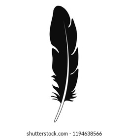 Rainbow feather icon. Simple illustration of rainbow feather vector icon for web design isolated on white background