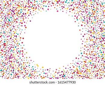 Rainbow Festival Circle Texture. Green Invitation Rain Card. Independence Illustration. Fun Green Card.
