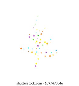 Rainbow Festive Confetti. Carnival Star Falling.