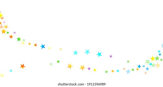 Rainbow Festive Confetti. Carnival Star Falling.