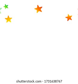 Rainbow Festive Confetti. Carnival Template. Colorful Star Falling. Beautiful Holidays Party. Little Tiny Multicolor Sprockets on White Background. Bright Vector Illustration.