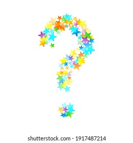 Rainbow Festive Confetti. Carnival Template. Colorful Star Falling. Beautiful Holidays Party. Little Tiny Multicolor Sprockets on White Background. Bright Vector Illustration.