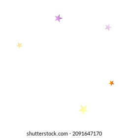 Confetti festivo arcoiris. Plantilla de Carnaval. Estrella Colorida Cae. Hermosa fiesta de vacaciones. Pequeños baldes multicolores sobre fondo blanco. Ilustración del vector brillante.
