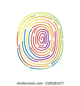 Rainbow Finger Print Lgbt Sign. Vector Color Mark