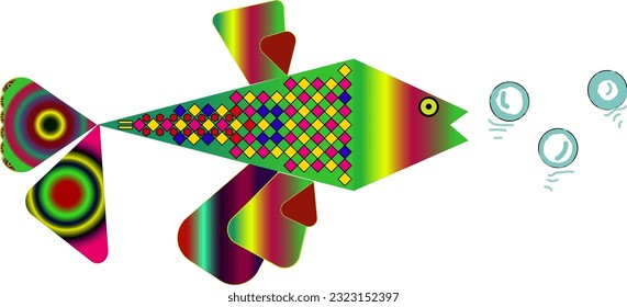 
Rainbow fish abstract clipart. Fish colorful abstract clipart